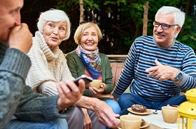 Happy group of senior friends