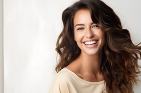 smiling beautiful young woman with perfect teeth