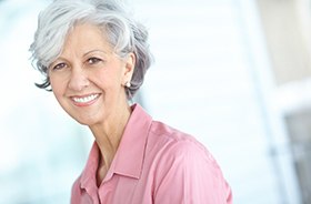 Smiling senior woman with beautiful teeth