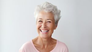 Smiling senior woman with beautiful white teeth